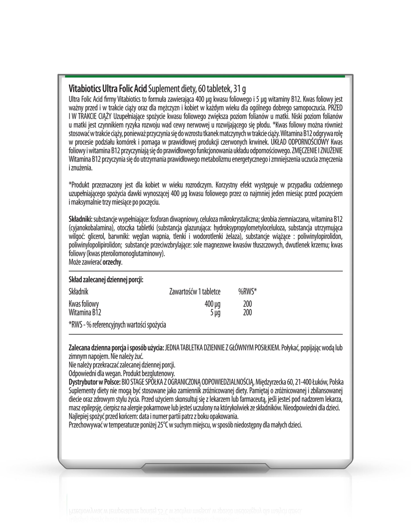Ultra Folic Acid - suplement z kwasem foliowym