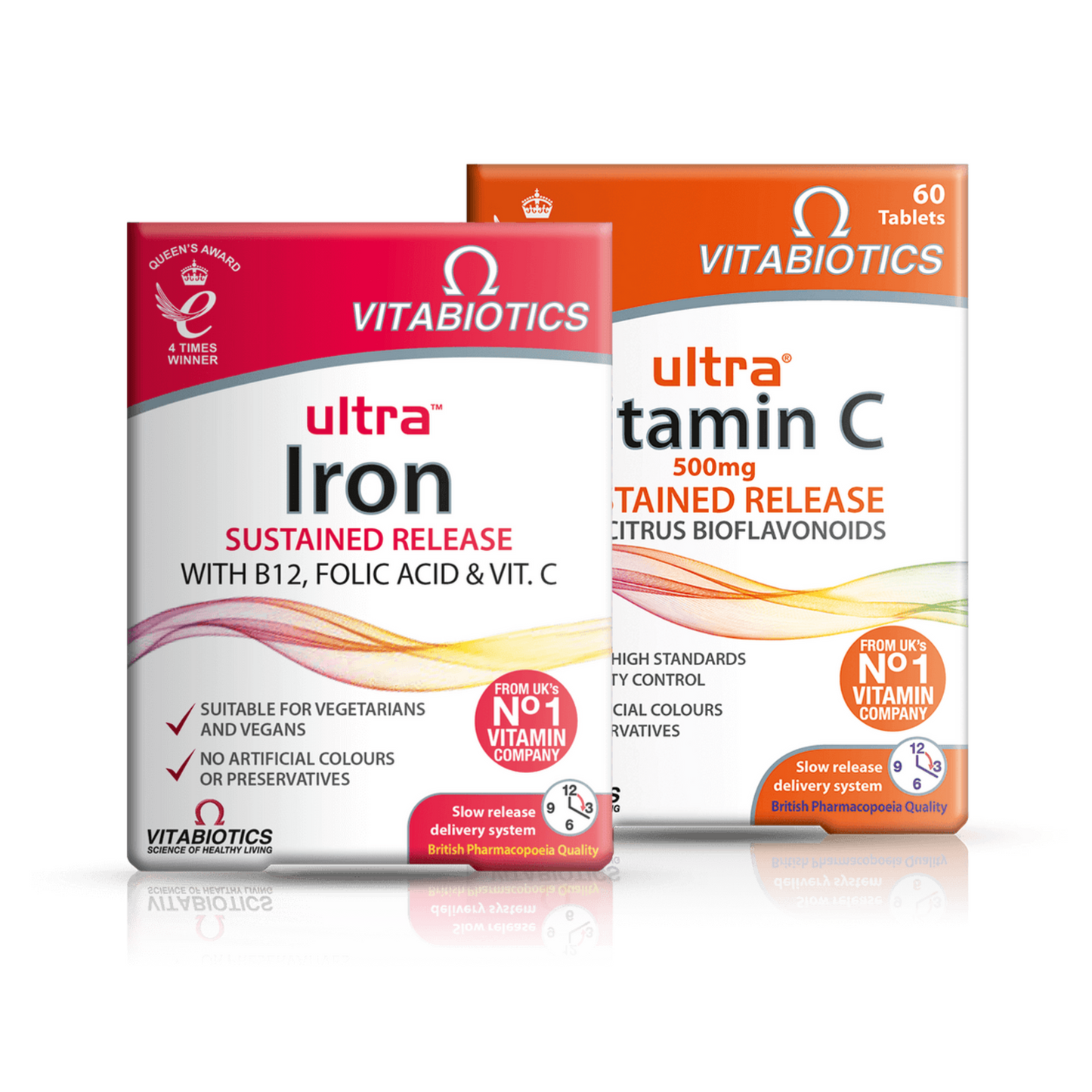 Ultra Iron and Vitamin C - a set of 2 supplements to strengthen immunity and combat fatigue