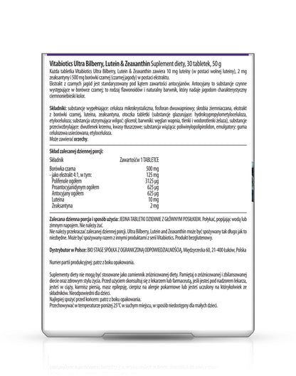 Ultra Bilberry, Lutein & Zeaxanthin - suplement diety luteina, borówka i zeaksantyna